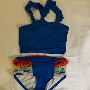 Hanna Andersson Blue Swimwear with Rainbow Accents